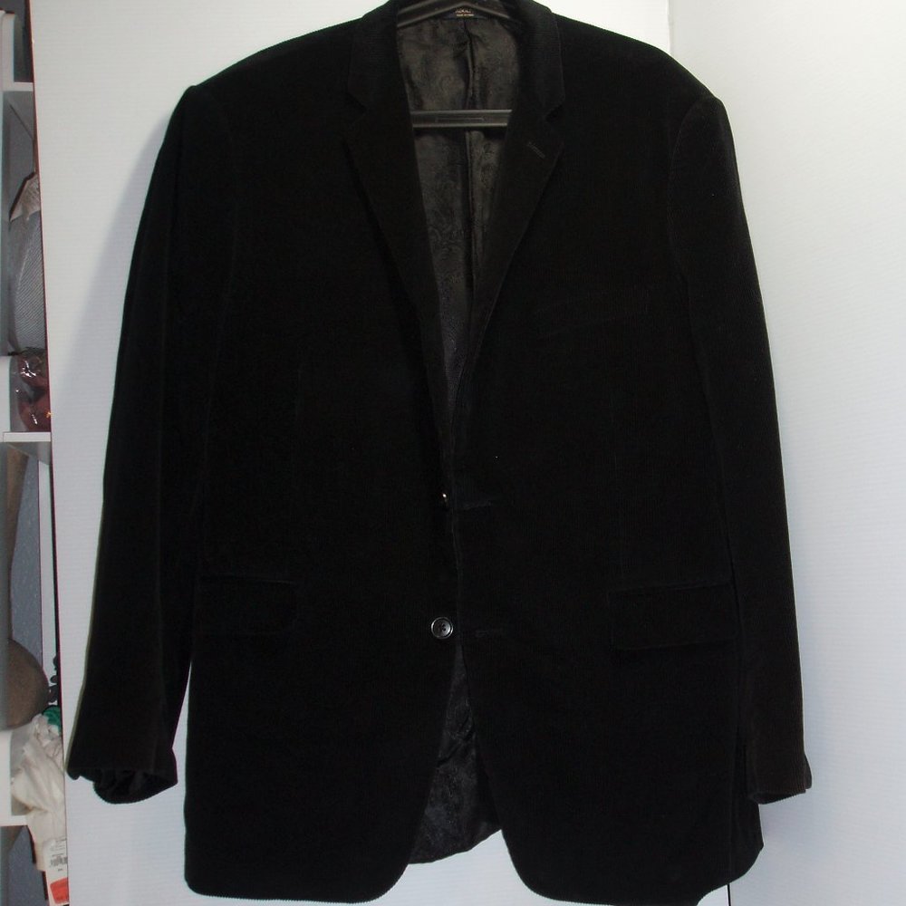 Adolfo Black Corduroy Casual Blazer 44R